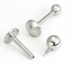16g Internally Threaded Steel Ball Labret – UFO Rounded Back Disc