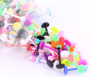 16g 3/8" PTFE Labret Mix with 3mm Balls - Price Per 500