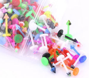 16g 3/8" PTFE Labret Mix with 3mm Cones - Price Per 500