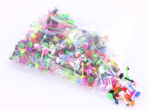 16g 3/8" PTFE Labret Mix with 3mm Cones - Price Per 500