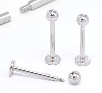 16g E-Z Piercing Labret Stud One-Step-Down-Threaded Labret - Price Per 1