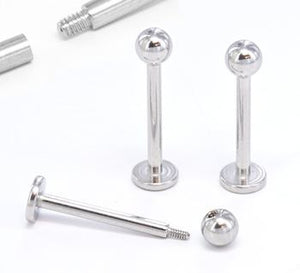 16g E-Z Piercing Labret Stud One-Step-Down-Threaded Labret - Price Per 1