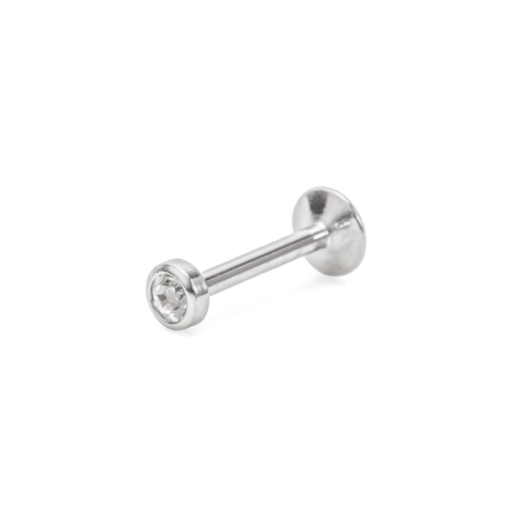 20g Internally Threaded Labret Post with Crystal Jewel Top - Price per 1