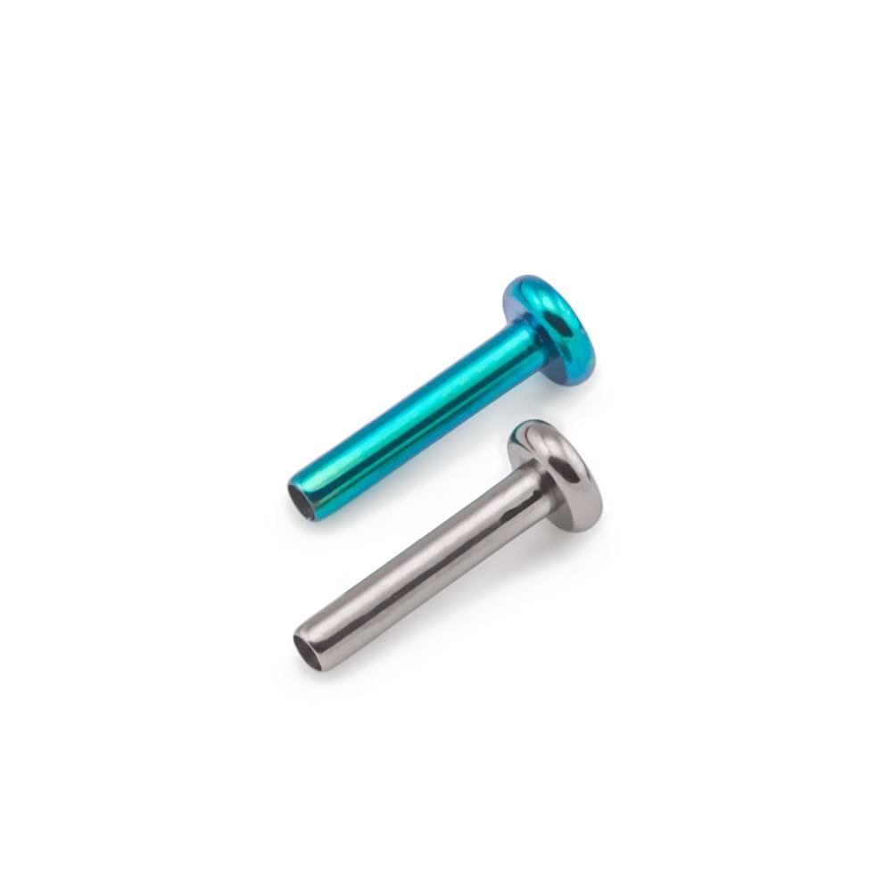 Tilum 18g Internal 0.8mm Flat Disc Titanium Labret Shaft - Version 2 - Price Per 1 - Painful Pleasures