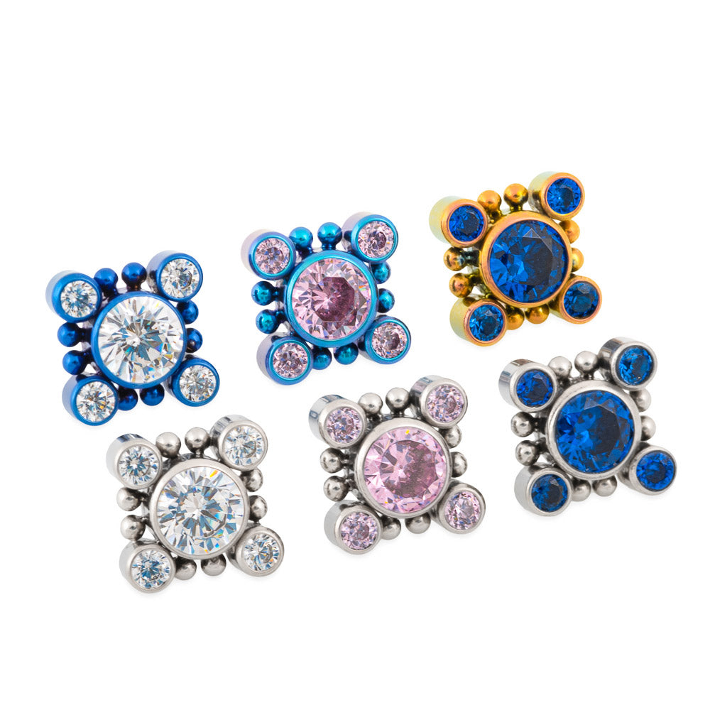 Square Snowflake Titanium Top - Threadless