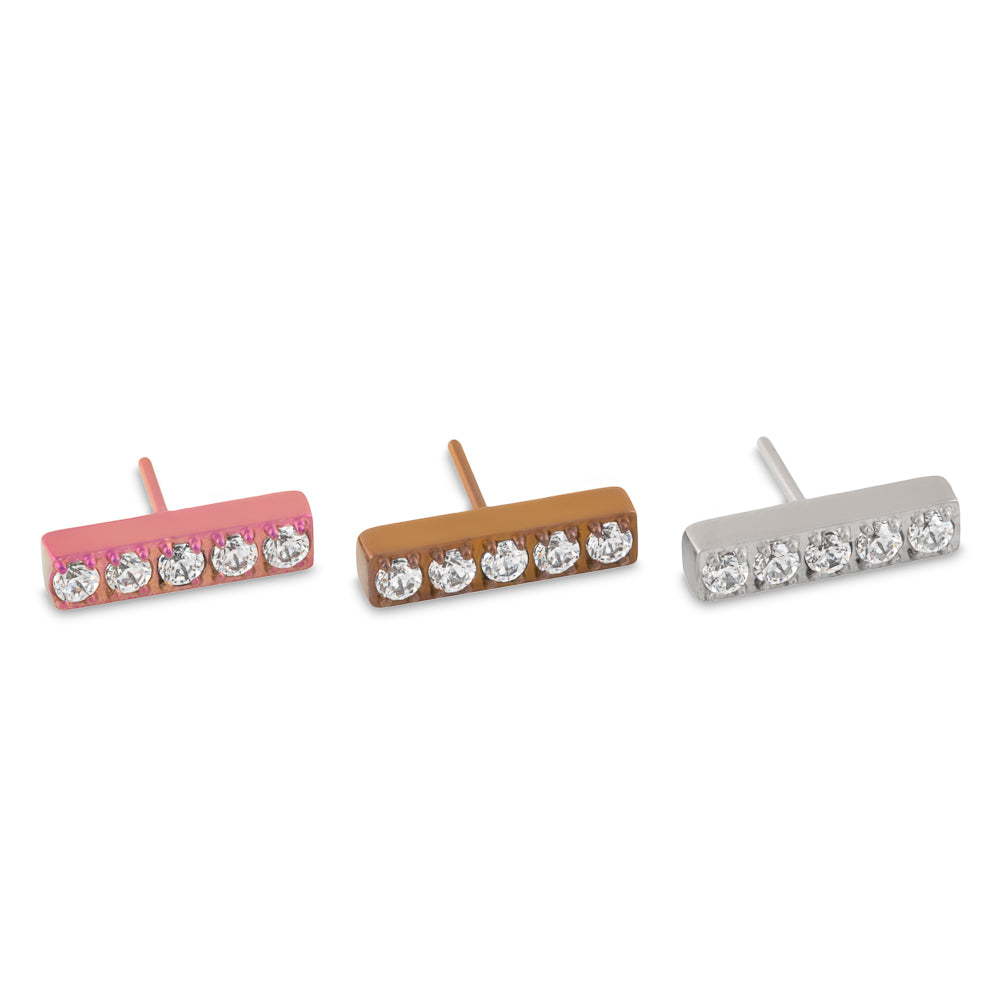 Gem Bar Titanium Top - Threadless