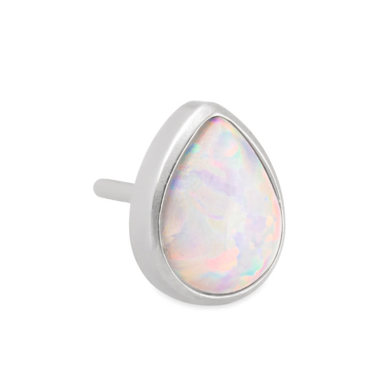 Teardrop Opal Titanium Top - Threadless