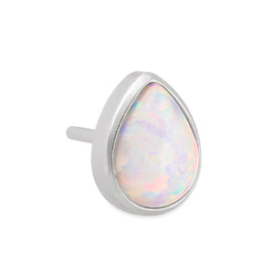 Teardrop Opal Titanium Top - Threadless