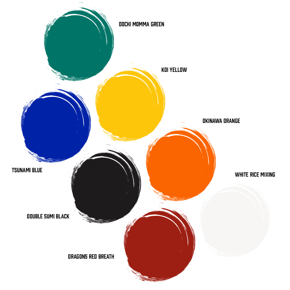 Master Set 7 inks — Kuro Sumi Tattoo Ink — Pick Size