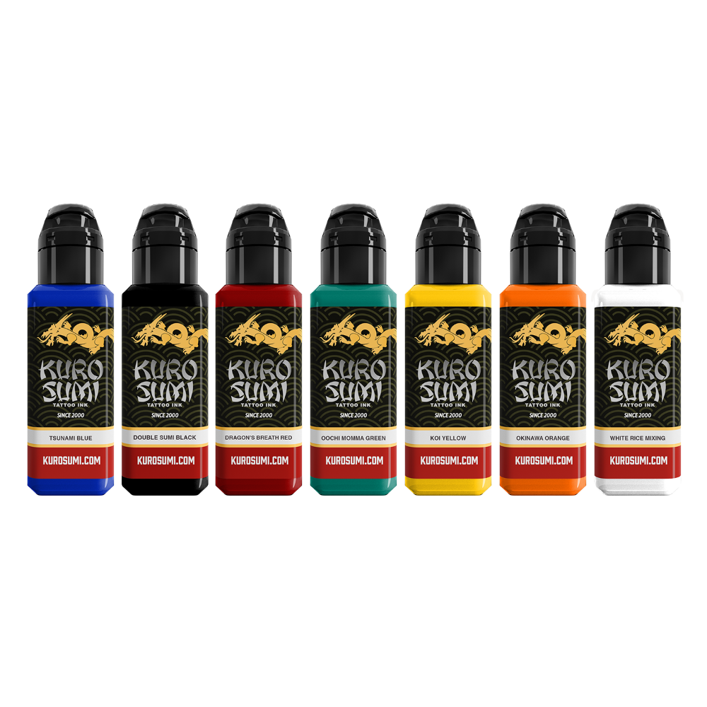 Master Set 7 inks — Kuro Sumi Tattoo Ink — Pick Size