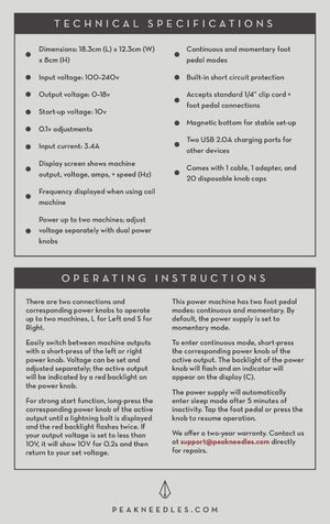 Peak Lazur Tattoo Power Supply