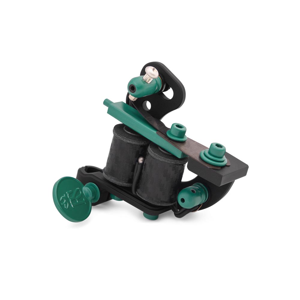 Right Stuff Lucky TrueLiner ALU Coil Tattoo Machine — Black/Green