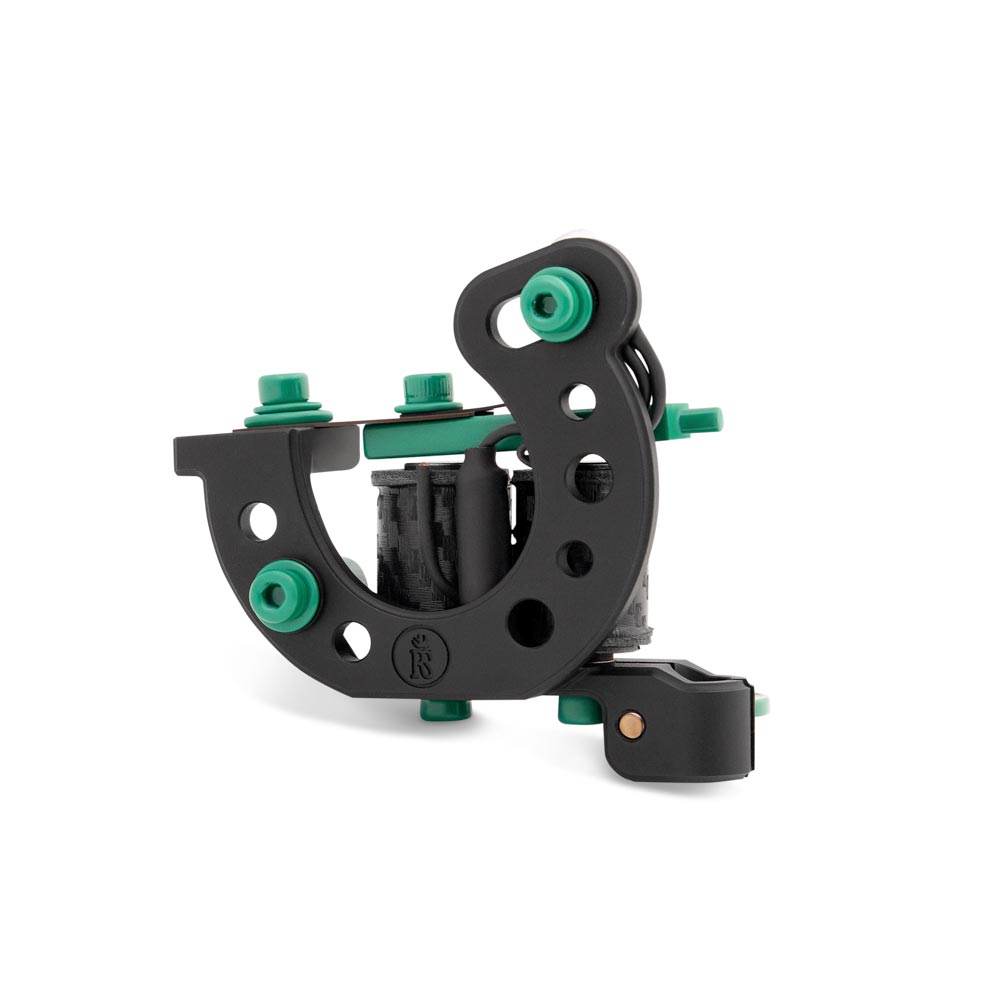 Right Stuff Lucky TrueLiner ALU Coil Tattoo Machine — Black/Green