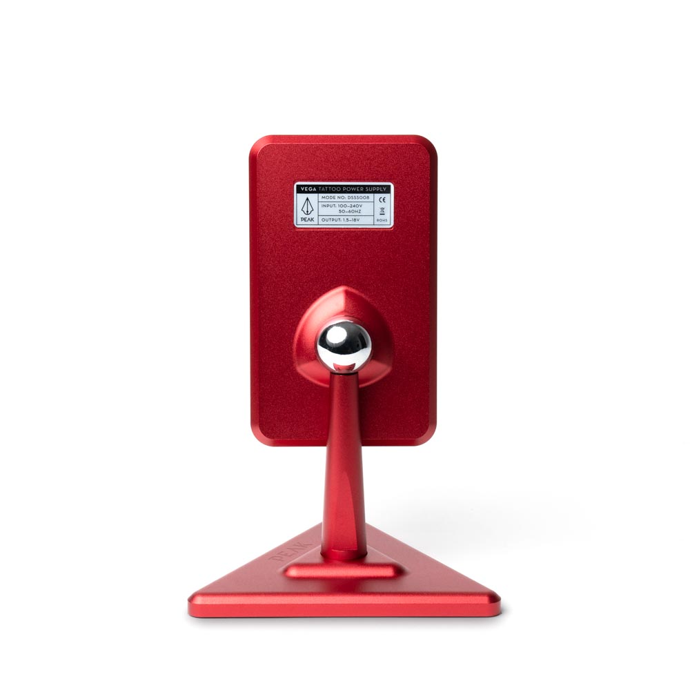 Peak Vega Tattoo Power Supply — Red Aluminum