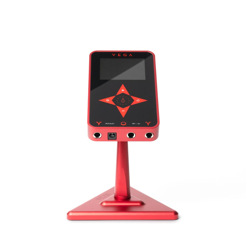 Peak Vega Tattoo Power Supply — Red Aluminum