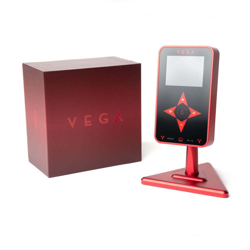 Peak Vega Tattoo Power Supply — Red Aluminum