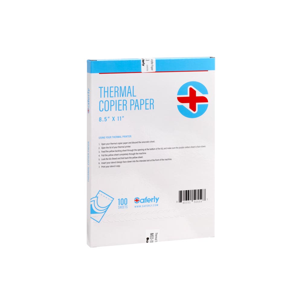 Saferly Tattoo Thermal Image Copier Stencil Paper — 8-1/2" x 11” — 100 Sheets