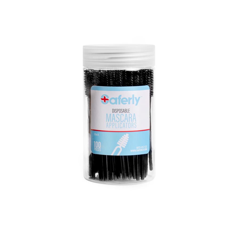 Saferly Disposable Mascara Applicators — Tub of 100