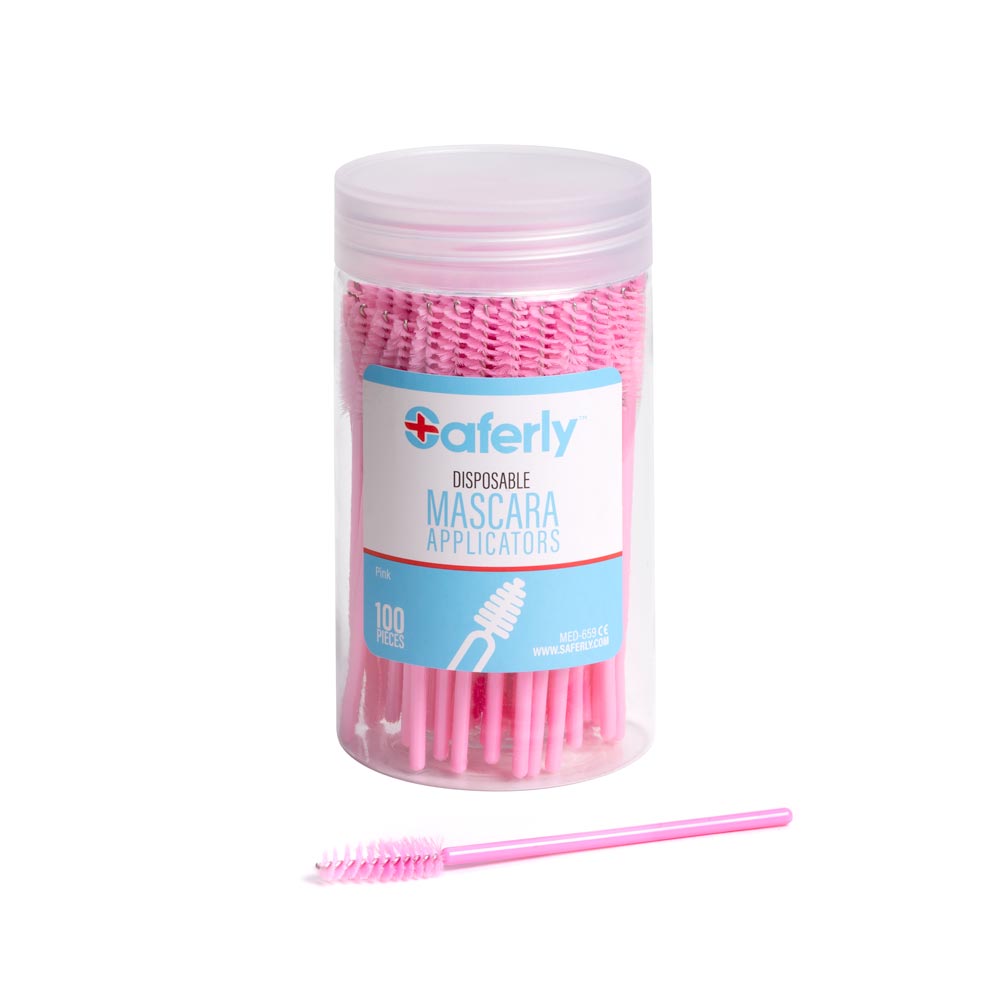 Saferly Disposable Mascara Applicators — Tub of 100