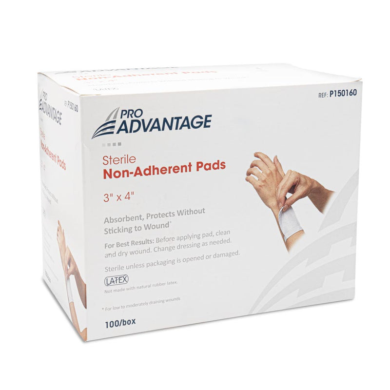 Non-Adherent Sterile Pads - 3" x 4", 100 Box