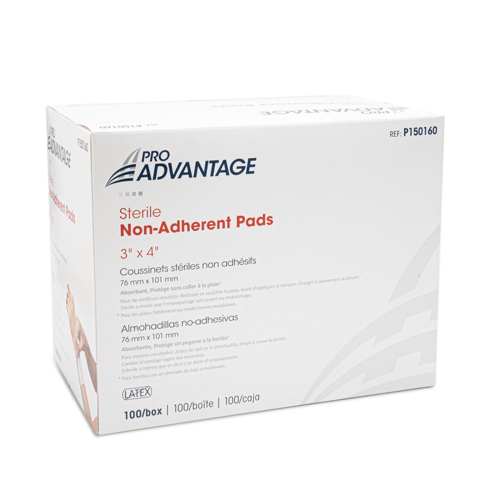 Non-Adherent Sterile Pads - 3" x 4", 100 Box