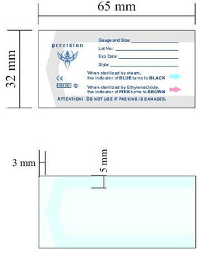 Saferly Sterilization Heat Seal Autoclave Pouches for Body Jewelry — 32mm x 65mm — Box of 400