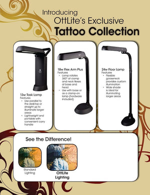 OttLite 13W Task Lamp - Tattoo, Piercing, Drawing Lamp