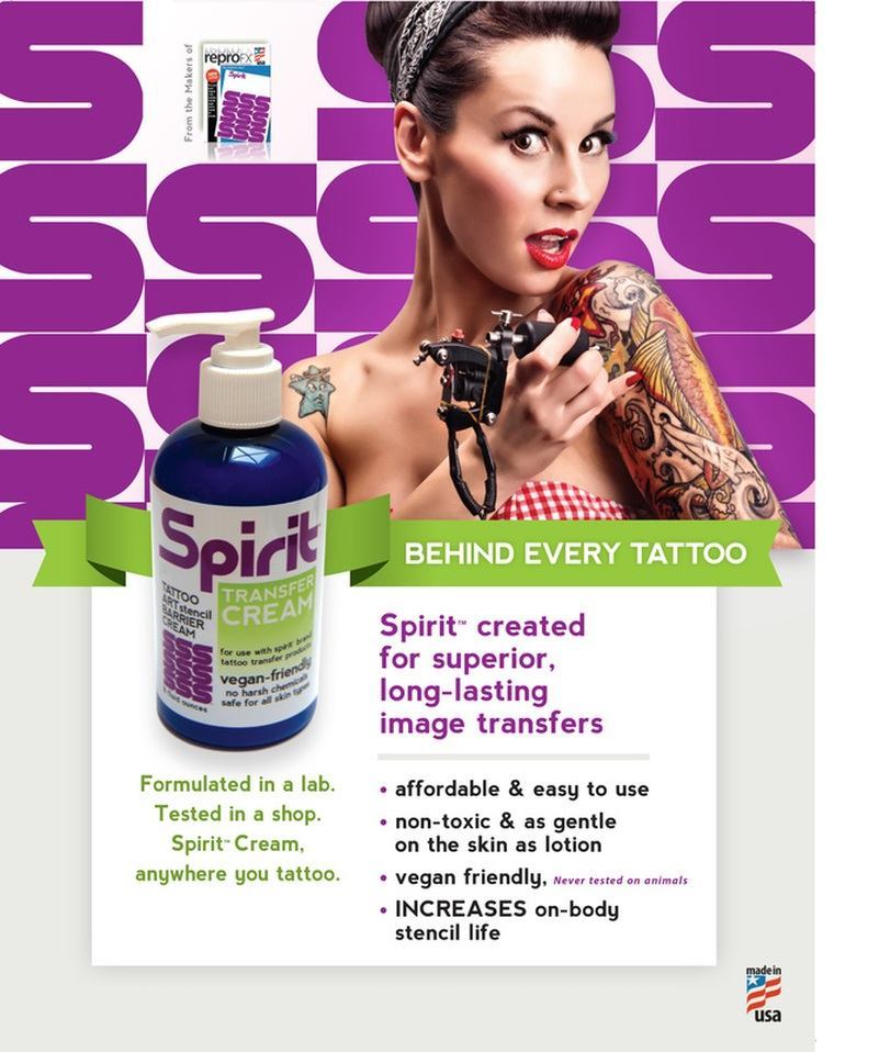 Spirit Stencil Transfer Cream for Tattoo Stencil- 8oz. Pump Bottle