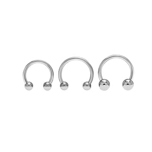 16g Externally Threaded Titanium Circular Barbell w/ Balls — Price Per 1