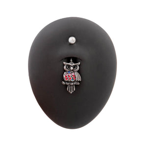 14g 7/16" Antique Jeweled Owl Belly Button Ring