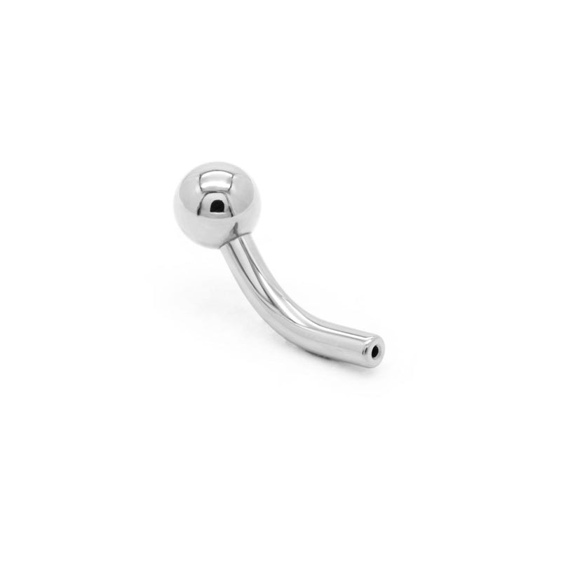Bent Titanium Barbell with Fixed Ball End - Threadless
