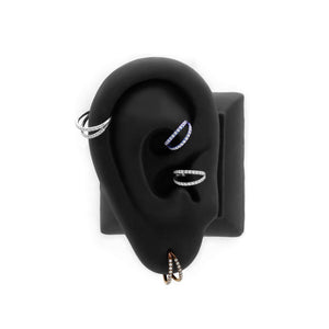 Double Hoop Gemmed Titanium Clicker