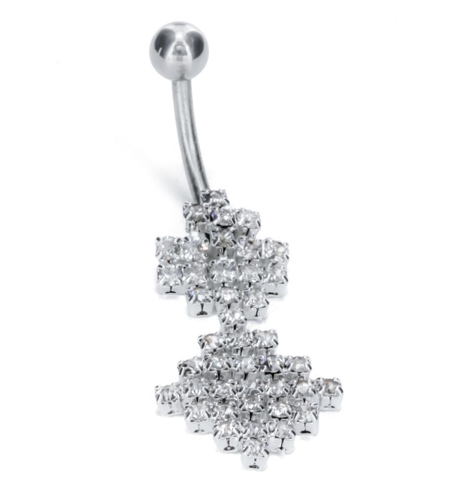 14g 7/16" Full of Crystals Drop Belly Button Ring