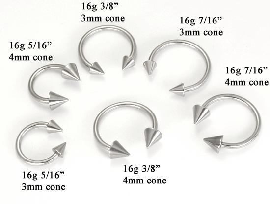 16g Spike Cone Circular Steel Barbell