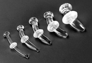 Clear Crystal Glass Bent Retainer — 18g–8g — Price Per 1