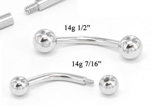 14g E-Z Piercing Bent Barbell One-Step-Down-Threaded