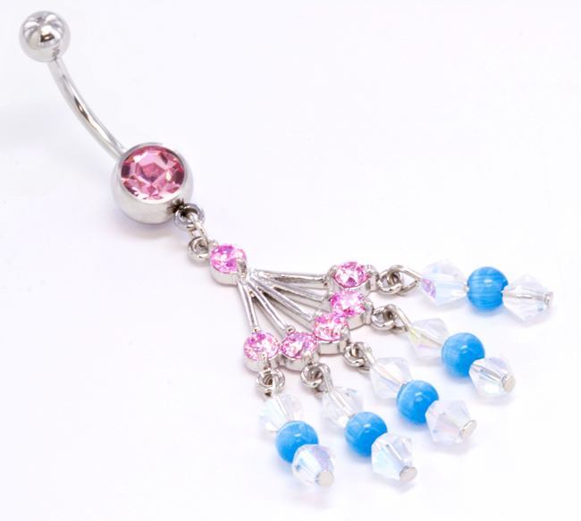 14g 7/16” Guadalupe Market Dangle Belly Button Ring