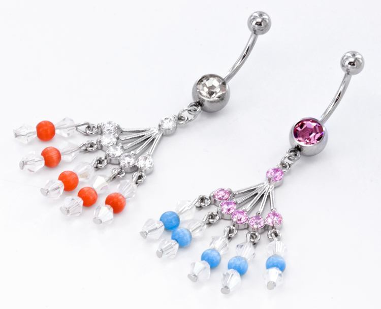 14g 7/16” Guadalupe Market Dangle Belly Button Ring