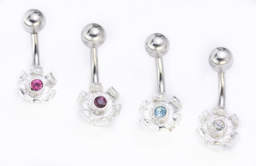 14g 3/8" Sterling Silver Small GRASP Belly Jewelry