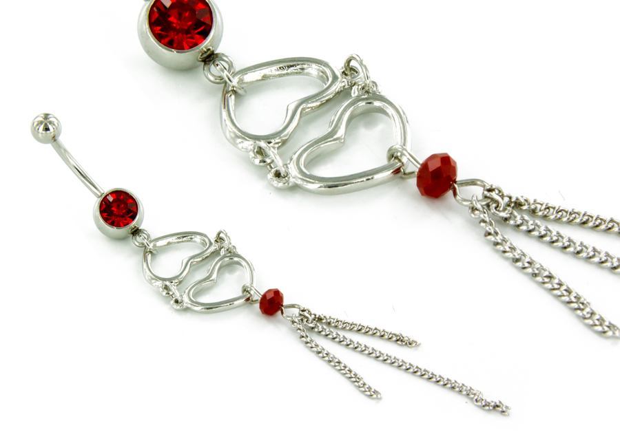 Upside Down Love  14g 7/16" Belly Button Jewelry Lt. Siam