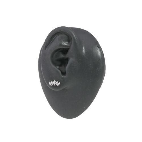 16g Stainless Steel Marquise-Cut Crystal Ear Jewelry — Price Per 1