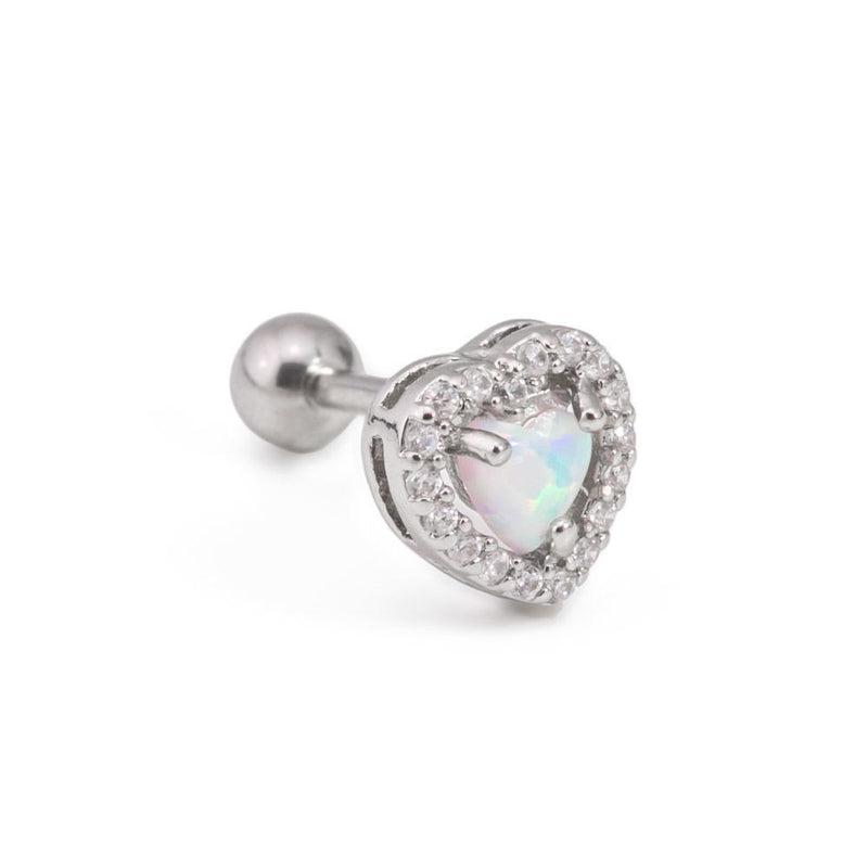 16g 5/16" Opal Heart Steel Barbell — Price Per 1