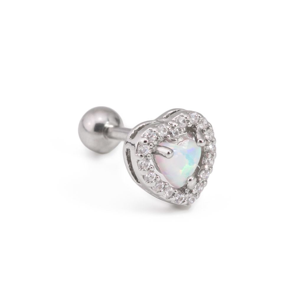 16g 5/16" Opal Heart Steel Barbell — Price Per 1