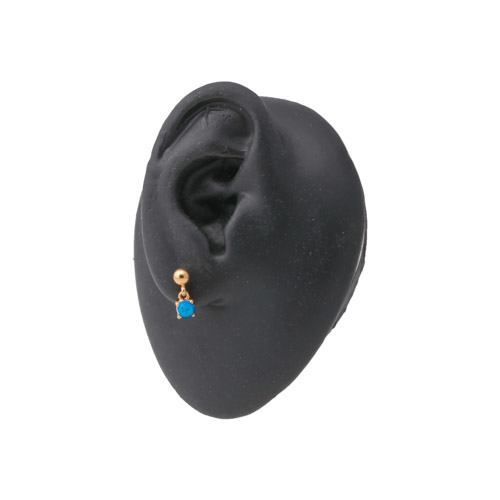 16g 5/16” Gold-Plated Straight Steel Barbell with Opal Dangle