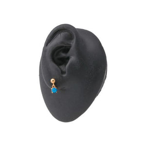 16g 5/16” Gold-Plated Straight Steel Barbell with Opal Dangle