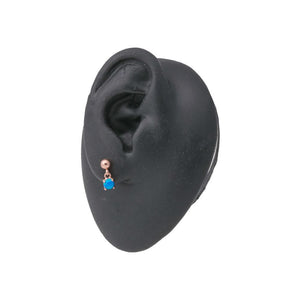 16g 5/16” Rose Gold-Plated Straight Stainless Steel Barbell with Opal Dangle