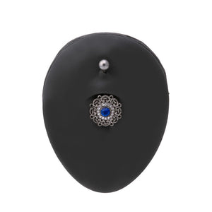 14g 7/16” Steel Jeweled Filigree Belly Button Ring