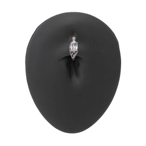 14g 3/8” Antique Oval Crystal Jeweled Steel Clicker — Price Per 1