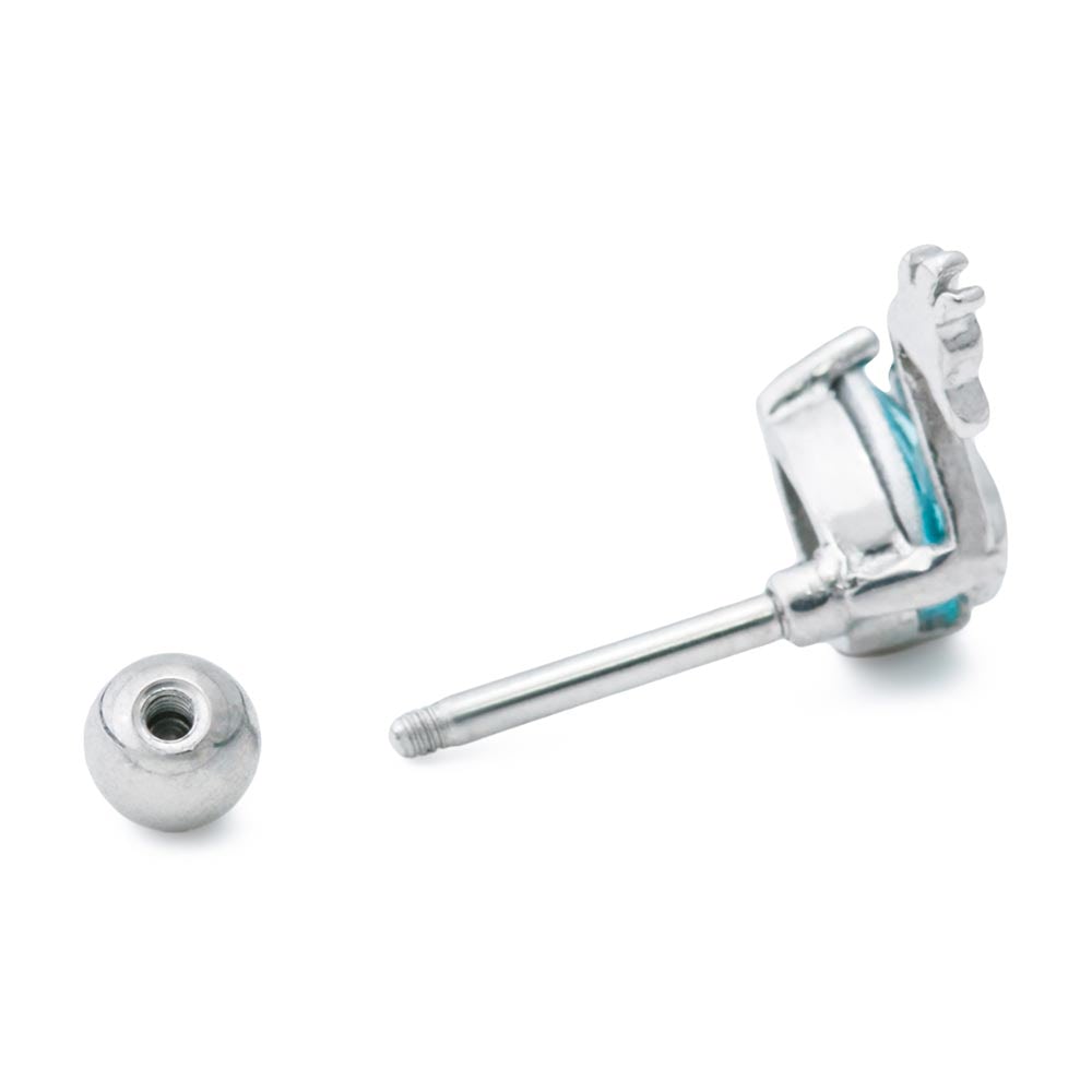 16g 5/16” Aqua Jeweled Swan Straight Barbell — Price Per 1