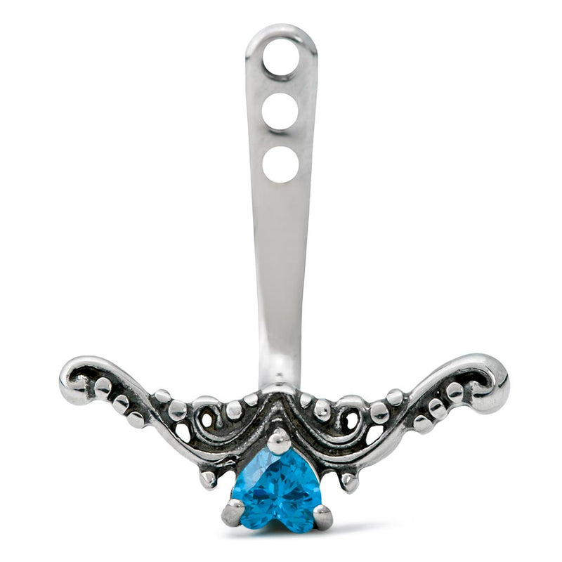 Blue Jeweled Cupid’s Bow Ear Charm